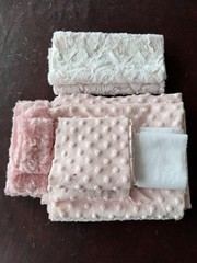 Miscellaneous Random Fabric Scraps MINKY CUDDLE DOT ROSEBUD PRINTS COLOR THEMES