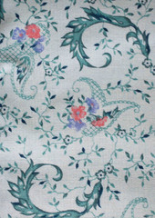 Vintage Mint Green Foral Wamsutta Gunne Sax Cotton Fabric fabric 2 meters x 110c