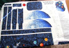 Outer Space Backpack Craft Panel Blue Night Sky with Planets & Stars
