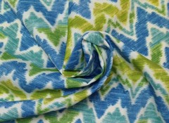 MILL CREEK TIAGO ISLAND BLUE FLAME STITCH CHEVRON OUTDOOR FABRIC BY YARD 54″W