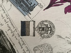 *VTG* Cotton fabric “JBJ Fabrics INC” Collage Travels/old Maps BTY 36”Lx55”W