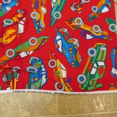 Race Car Fabric Red 44 in x 44 in remnant New