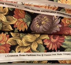 Cranston Print Works Fall Floral Vintage All Over Floral Black BG 2 yd x 45 w