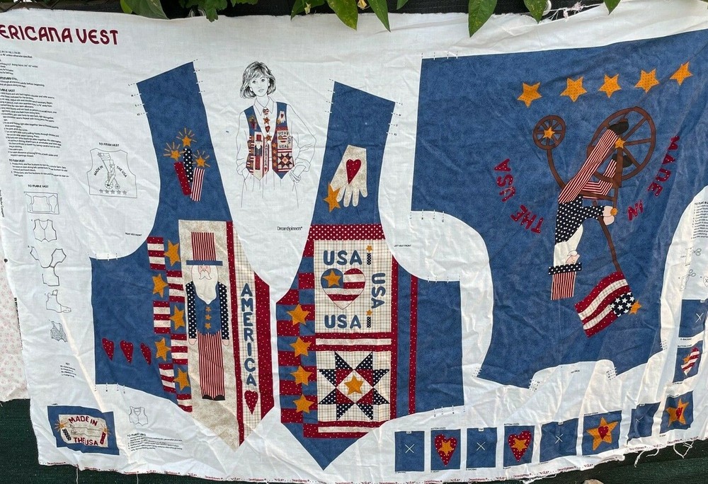 VIP Cranston Dream Spinners Adult Americana Vest Fabric Panel Sizes XS – L