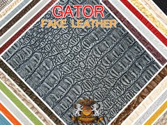 Crocodile Fake Leather Vinyl Fabric GATOR Embossed Texture 54″ Wide By The Yard