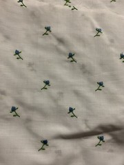 Quilting Fabric For Quilt Squares 7 Pieces 28” Cotton Embroidered Roses Blue Cut
