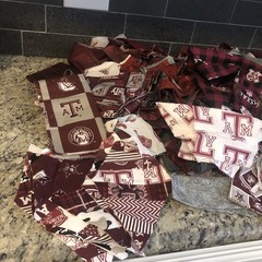 Texas A & M Fabric Scraps And Quilt Block Pieces Over 6 Pounds