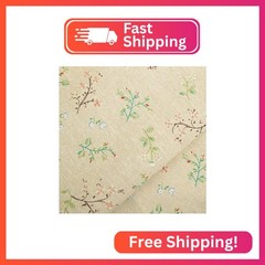 Linen Fabric Floral Pattern by The Yard- Precut 1 Yard 62 Inch Width for Sewing