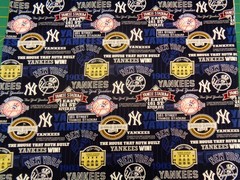 NEW YORK YANKEES MLB 100% COTTON 1/2 YARD 100 YEAR ANNIVERARY DESIGN “GO YANKS”