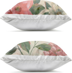 Pink Spring Flower Outdoor Pillow Set of 2 by Nan