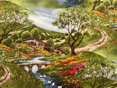 Fabric Spring Beautiful Countryside By Michael Miller Fabric 44”x 36”00