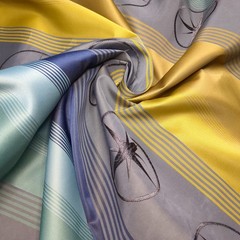 Wide Cabana Stripe Polyester Fabric Nautical Navy Blue Gold Charcoal Gray BTY