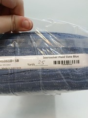 Seersucker Plaid Slate Blue Poly Cotton Fabric Bolt 25 Yards Apparel Clothing