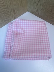 Polyester Double Knit Pink Gingham Fabric 2+ yards 62” Wide Vintage