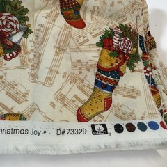 AZY Christmas Joy Cotton Fabric 2 Yards Christmas Stockings