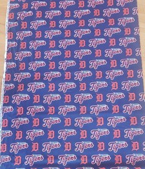 1/2 yard DETROIT TIGERS Baseball Cotton Fabric MLB 57″ wide Navy 18″x57″ NEW