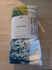 IKEA PS2026 Pre Cut Fabric White/Multi Color Big Pattern 59×118″ Limited Edition