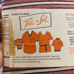 Vintage Tee-Set Ready To Sew Action Tee Tops. Ideal Sportswear/KidsWear Fabric