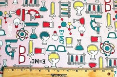 FACE MASKS*SCIENCE LAB*MICROSCOPE*BEAKERS*TEST TUBES FLANNEL FABRIC *BTY 42×36″