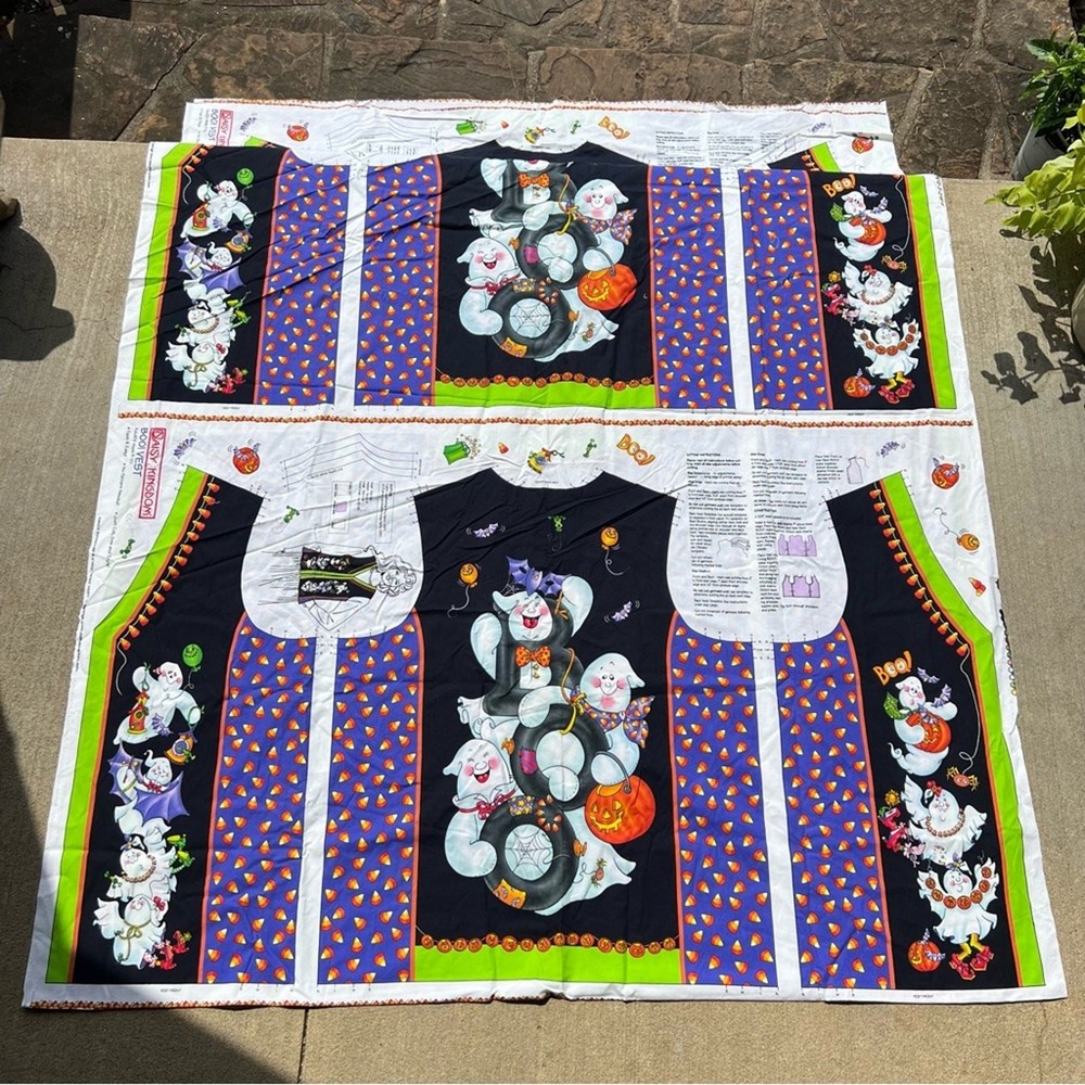 Vintage 90s Daisy Kingdom Halloween Boo! Vest #1653 Cut & Sew Adult Size 8-22