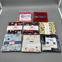 Lot Of 8 Charm Squares 5” New Sealed Quilting Fabric