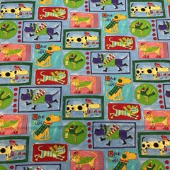 Nancy Wolff Designs Holiday Fabric Dogs Cats Let it Snow Robert Kaufman 2.41 yds