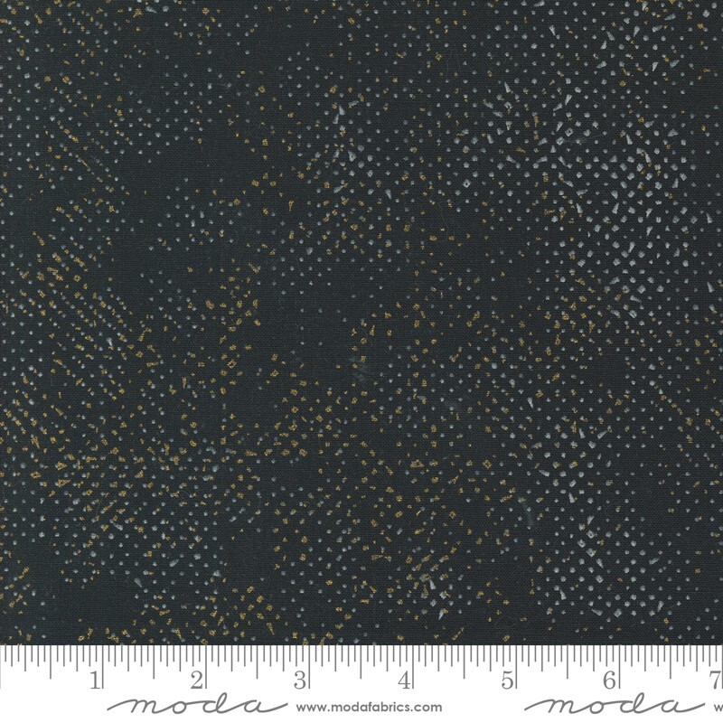 Moda SHIMMER METALLIC SPOTTED 1660 224M Ebony Black ZEN CHIC Quilt Fabric
