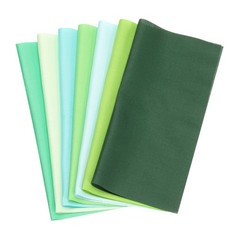 7Pcs 8″ x 8″ Solid Color Cotton Fabric Bundles Precut Fabric Square, Green