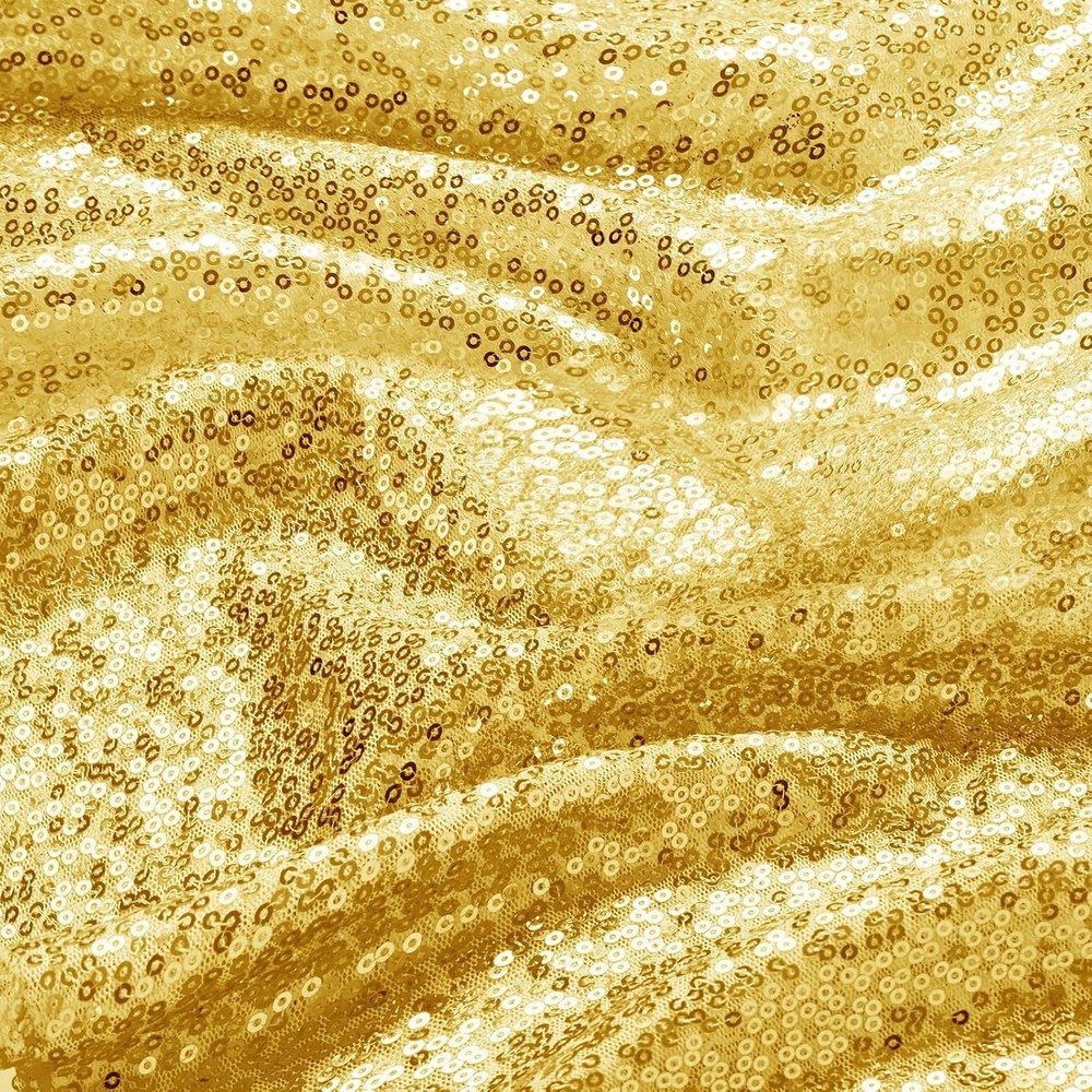 Gold Sequin Fabric 48 Inch Width by the Yard 1 Yard Sparkly Glitter Material