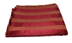 Red with Gold Metallic Stripes Satin Fabric 120″ Wide 4 Yd 5″