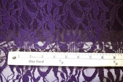 PURPLE LACE EMBROIDERED 3D FLORAL ULTRA SOFT FABRIC 55″ WIDE BY THE YARD