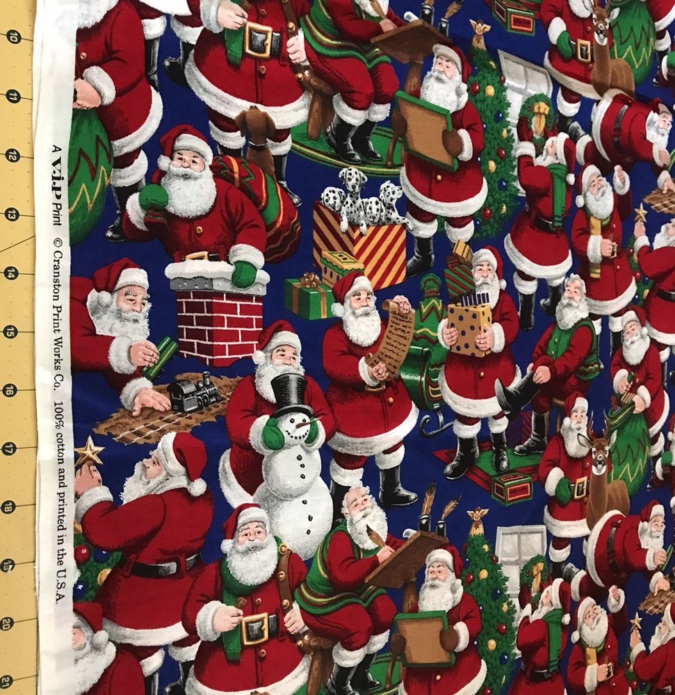 Christmas Santa Claus 100% cotton fabric sold by the yard #2114