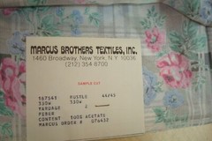 Vtg 1.77 yds Marcus Fabric 1987 Roses plaid satin Acetate Craft 44″ x 64″ BTP