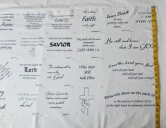 Christian Scripture Fabric Panel 19×43 Quilt Blocks Faith Bible Verses