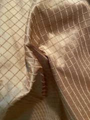 NEW Duchess Jenna 100% Silk Taffeta Fabric Rose Gold Embroidered Squre 18YD Avai