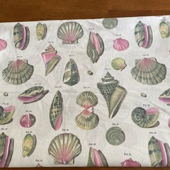 7 + Yd Vintage Kessler Design Concord Fabrics Seashells Cream Green Pink ￼