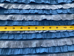 Royal and Heather Blue Ruffle Knit Jersey Fabric 2 yds 56″ girly 4-way stretch
