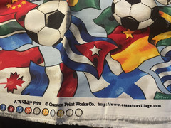 Cranston Printworks Country Flags & Soccer/Footballs Tossed 1- 1/4 Yds 45″ Wide
