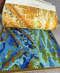 VTG 70s MCM Carole Fabrics Sample Book 10.5″ x 15.5″ 70s Colors for Crafting