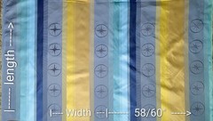 Wide Cabana Stripe Polyester Fabric Nautical Navy Blue Gold Charcoal Gray BTY