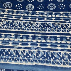 Hand Blocked Fabric Mughal India Textile Woven 60”X90” Central Cottage Emporium