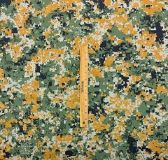 DIGITAL CAMO ORANGE GREEN NY/CO RIPSTOP APPAREL FABRIC BY 1/2(0.5) YARD 66″W