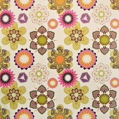 Faux Suede Retro Floral FRUIT PUNCH Pillow Cushion Upholstery Fabric 1.625 Yards