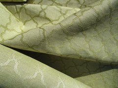 Light Lime Green Arabesque Decorators Fabric by the yard