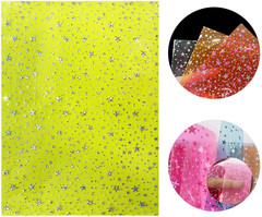 10 Pcs Sparkle PVC Vinyl Fabric, 8.3″X11.8″ Clear Laser Star Printed Waterproof