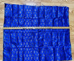 JACQUARD BROCADE FABRIC-saree SARI blouse piece-BLACK Golden 36″X29″-leaves