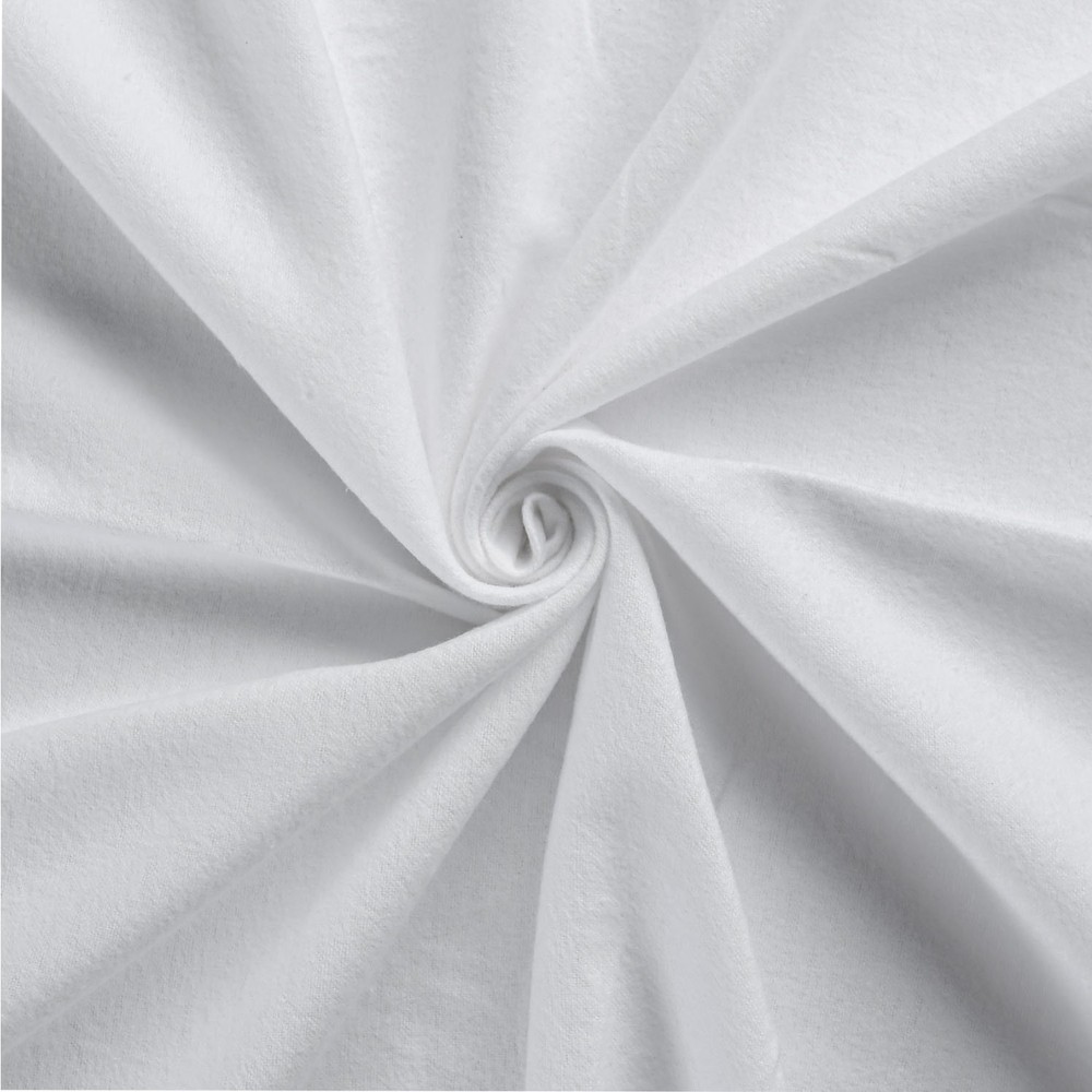White Solid Flannel Fabric – 44″ Wide – 100% Cotton – Sold by the Yard