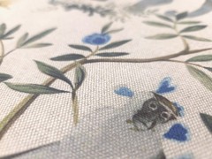 Belle Maison LAOS ECRU Tan Green Blue Exotic Animal Designer Drapery Uph Fabric