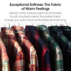 White and Gray Tartan Plaid Cotton Flannel Fabric – 60″ Wide – Sold by the Yard