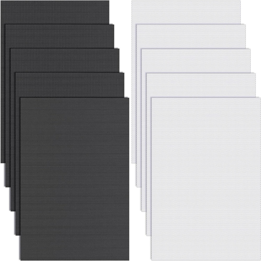 10 Sheets Waterproof PVC Eye Mesh for Fursuit Cosplay Props – Black & White